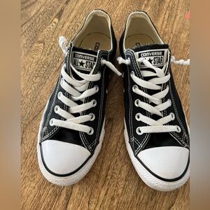 Converse unisex mens 9 womens 7 black flat sneakers shoes